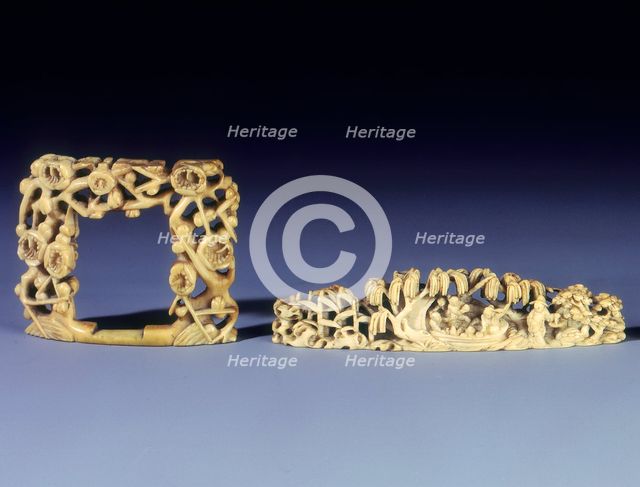 Ivory bird cage fitting, Qing dynasty, China, 1644-1911. Creator: Unknown.