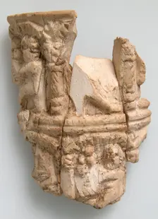 Ivory Fragment with Figures, Coptic, 4th-7th century. Creator: Unknown