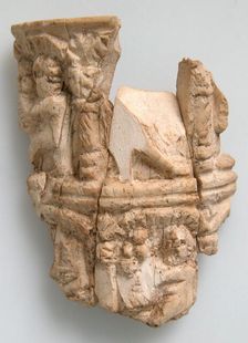 Ivory Fragment with Figures, Coptic, 4th-7th century. Creator: Unknown