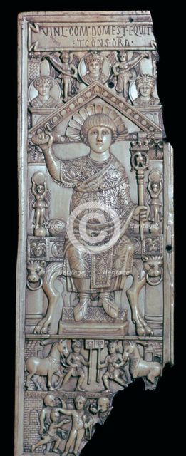 Ivory leaf of a consular diptych of Flavius Anastasius, 6th century. Artist: Unknown