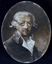 Ivory miniature of Joshua Reynolds, 1792. Creator: Sarah Erskine