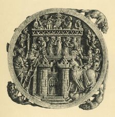 Ivory mirror case depicting the Storming of the Castle of Love, early-mid 14th century, (1881). Creator: W Wise