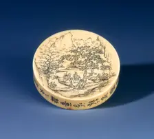 Ivory snuff tray, Qing dynasty, China, 1898. Creator: Unknown