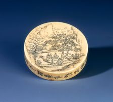 Ivory snuff tray, Qing dynasty, China, 1898. Creator: Unknown