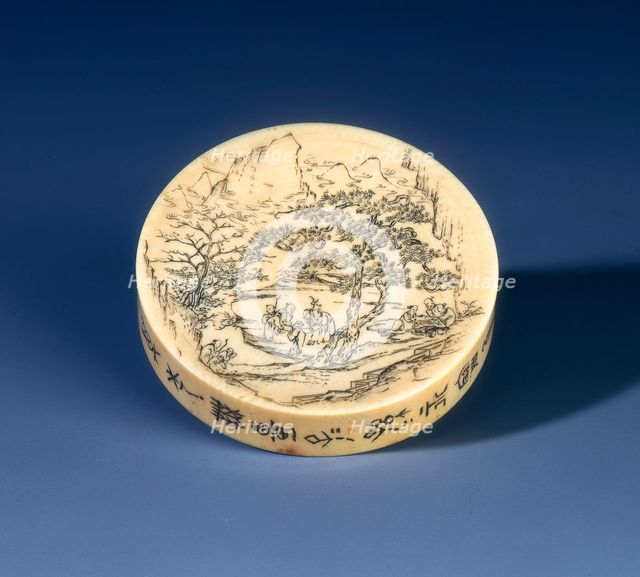 Ivory snuff tray, Qing dynasty, China, 1898. Creator: Unknown.