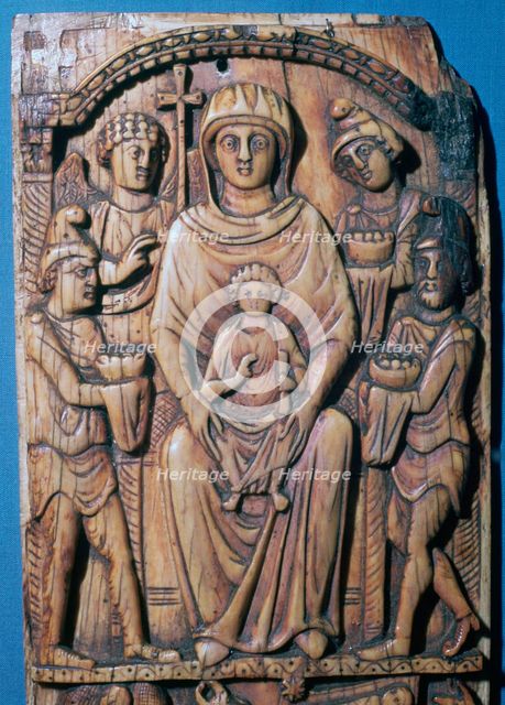 Ivory panel of the adoration of the magi, 6th century. Artist: Unknown