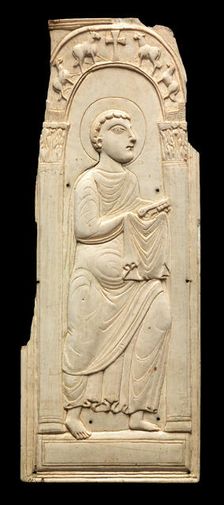 Ivory Panel with Saint Peter, Frankish, 5th-6th century. Creator: Unknown