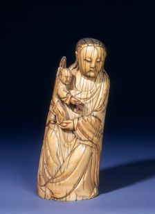 Ivory woman and child, Qing dynasty, China, 17th-18th century. Creator: Unknown