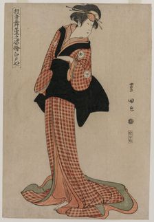 Iwai Kiyotaro (Edoya) as Okaru (from the series Pictures of Actors Onstage), 1794. Creator: Utagawa Toyokuni (Japanese, 1769-1825)