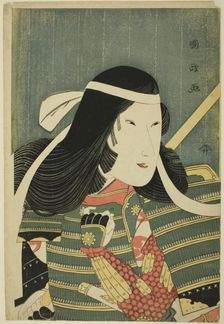Iwai Kumesaburo in the Role of Lady Tomoe, 1797. Creator: Utagawa Kunimasa