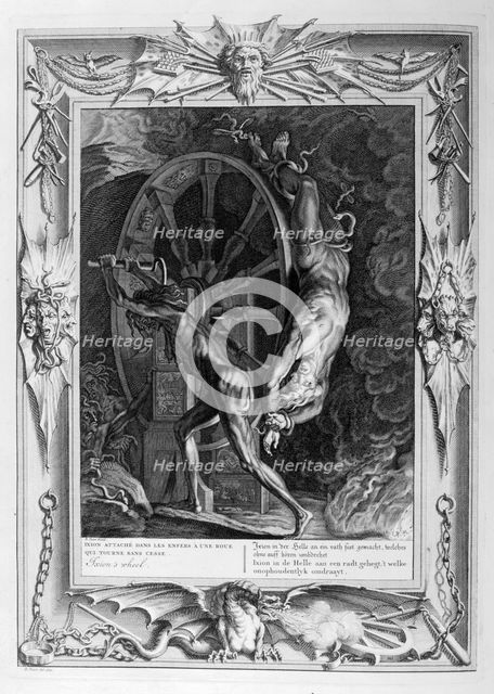 Ixion in Tartarus on the wheel, 1733. Artist: Bernard Picart