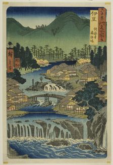 Izu Province: Hot Springs of the Shuzen Temple (Izu, Shuzenji tojiba), from the series "Fa..., 1853. Creator: Ando Hiroshige