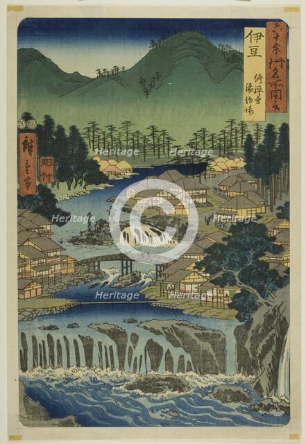 Izu Province: Hot Springs of the Shuzen Temple (Izu, Shuzenji tojiba), from the series "Fa..., 1853. Creator: Ando Hiroshige.