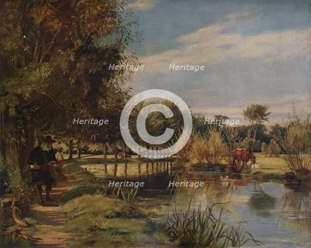'Izaak Walton angling: A Summer's day on the banks of the Colne', (1938). Artist: Edward Matthew Ward.