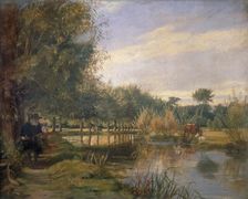 Izaak Walton fishing 1850. Artist: EM Ward