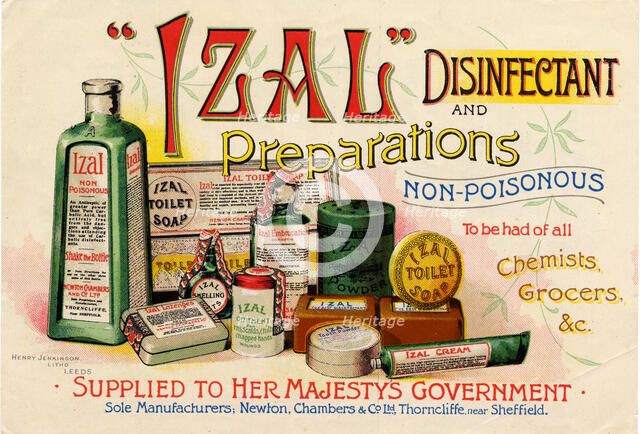Izal disinfectant, 19th century. Artist: Unknown