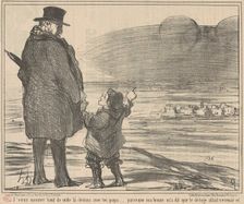 J'veux monter tout de suite la-dedans avec toi papa ..., 19th century. Creator: Honore Daumier