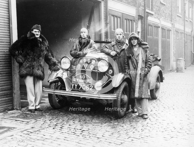 J Walters, JA Driskell, R Silva and ID Stuthers with a Ford V8, (1932?). Artist: Unknown