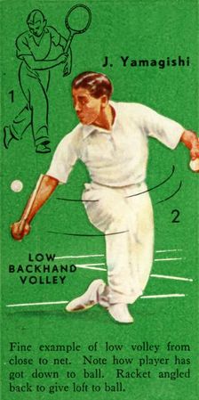 J. Yamagishi - Low Backhand Volley c1935. Creator: Unknown