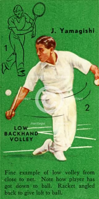 'J. Yamagishi - Low Backhand Volley', c1935. Creator: Unknown.