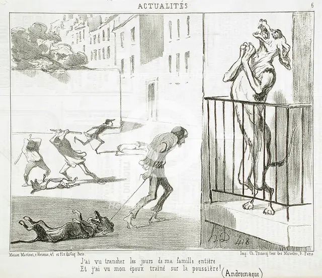 J'ai vu trancher les jours de ma famille..., 1852. Creator: Honore Daumier.