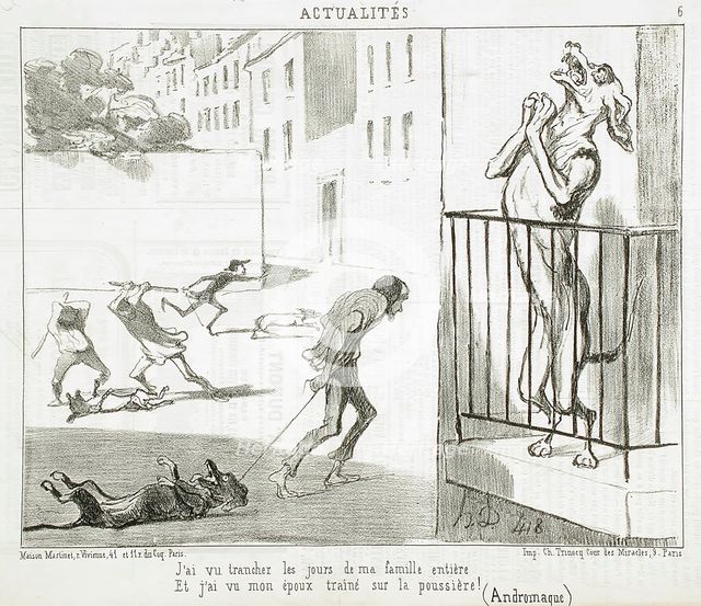 J'ai vu trancher les jours de ma famille..., 1852. Creator: Honore Daumier.