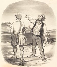 J'ai vu un lièvre de l'autre côté d'la ferme....(à part) il y a huit jours!..., 1846. Creator: Honore Daumier