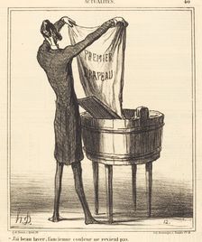 J'ai beau laver; l'ancienne couleur ne revient pas, 1869. Creator: Honore Daumier