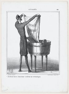 J'ai beau laver; l'ancienne couleur ne revient pas, 1869. Creator: Honore Daumier