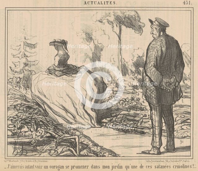 J'aimerais autant voir un ouragan ..., 19th century. Creator: Honore Daumier.
