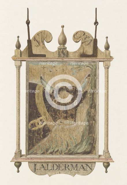 J. Alderman's Tavern Sign, c. 1940. Creator: John Matulis.