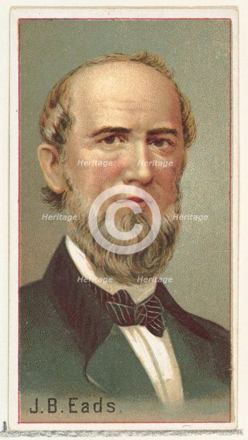 J. B. Eads, printer's sample for the World's Inventors souvenir album (A25) for Allen & Gi..., 1888. Creator: Allen & Ginter.