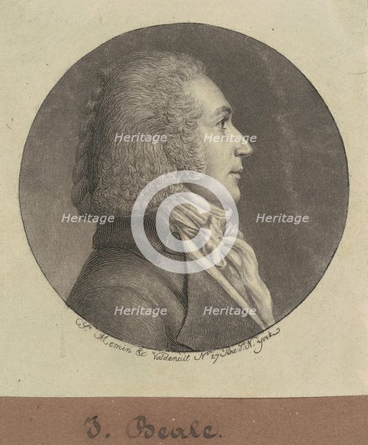 J. Beale, 1796-1797. Creator: Charles Balthazar Julien Févret de Saint-Mémin.