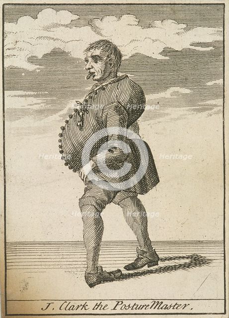 'J Clark the Posture Master', Cries of London, (c1688?). Artist: Anon