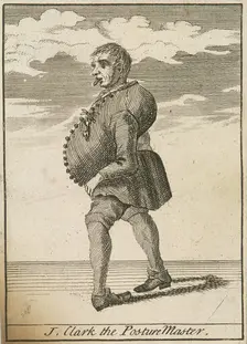 J Clark the Posture Master Cries of London, (c1688?). Artist: Anon
