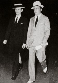 J Edgar Hoover, chief of the FBI, with head of the Chicago office Melvin Purvis, USA, mid 1930s