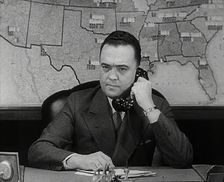 J. Edgar Hoover of the FBI on the Phone, 1942. Creator: British Pathe Ltd