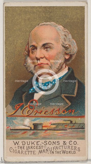 J. Ericsson, from the series Great Americans (N76) for Duke brand cigarettes, 1888., 1888. Creator: Unknown.