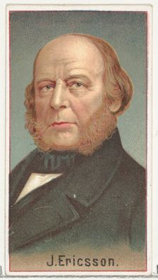 J. Ericsson, printer's sample for the World's Inventors souvenir album (A25) for Allen & G..., 1888. Creator: Allen & Ginter