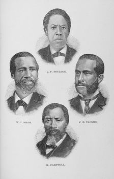 J. F. Boulden, W. T. Dixon, C. C. Vaughn, M. Campbell, 1887. Creator: Unknown