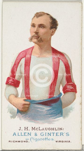 J.H. McLaughlin, Wrestler, from World's Champions, Series 1 (N28) for Allen & Ginter Cigar..., 1887. Creator: Allen & Ginter.