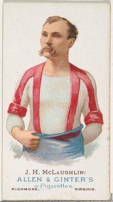J.H. McLaughlin, Wrestler, from World's Champions, Series 1 (N28) for Allen & Ginter Cigar..., 1887. Creator: Allen & Ginter