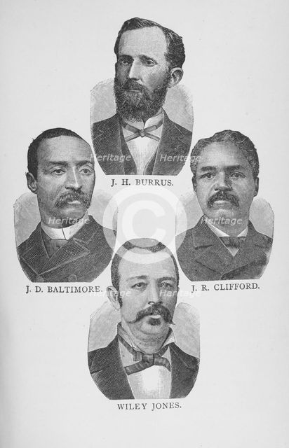 J. H. Burrus, J. D. Baltimore, J. R. Clifford, Wiley Jones, 1887. Creator: Unknown.