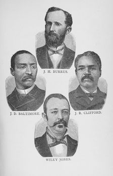 J. H. Burrus, J. D. Baltimore, J. R. Clifford, Wiley Jones, 1887. Creator: Unknown
