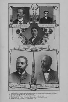 J.H. Darden ; H.P. Cheatham ; J.W. Adams ; A.C. Cornell ; Wm. Custalo., 1902. Creator: Unknown