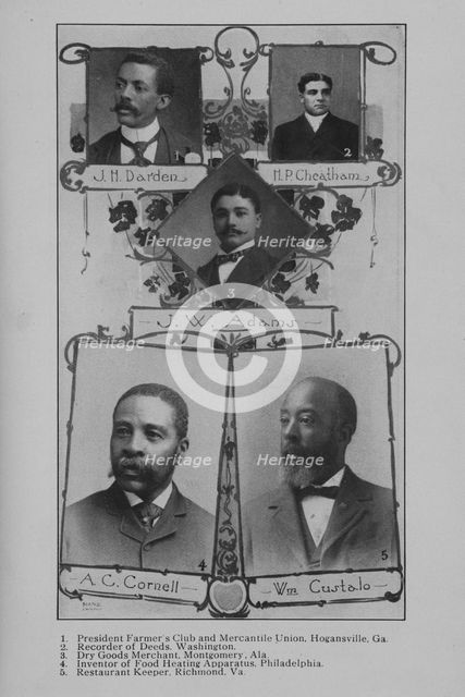 J.H. Darden ; H.P. Cheatham ; J.W. Adams ; A.C. Cornell ; Wm. Custalo., 1902. Creator: Unknown.