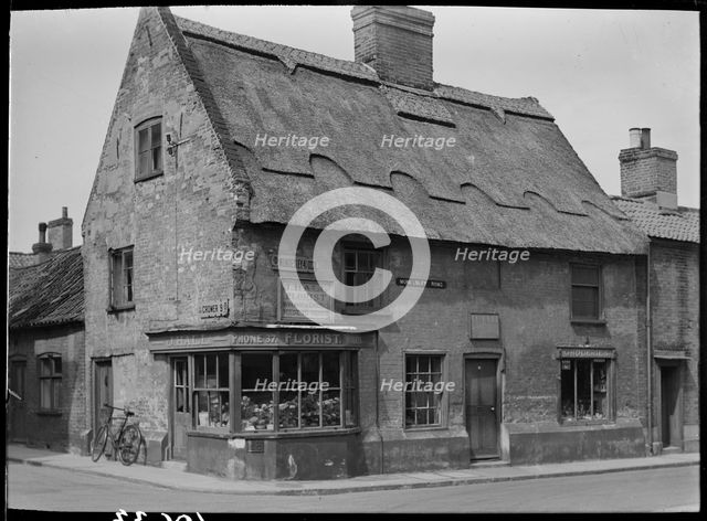 J Hall Florist's Shop, Mundesley Road, North Walsham, North Norfolk, Norfolk, 1947. Creator: Herbert Felton.