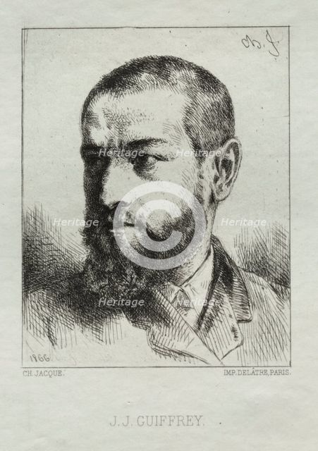 J. J. Guiffrey, 1866. Creator: Charles-Émile Jacque (French, 1813-1894).