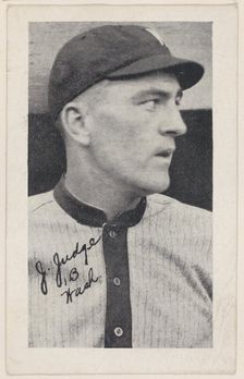 J. Judge, 1 B Wash., from Baseball strip cards (W575-2), ca. 1921-22. Creator: Unknown