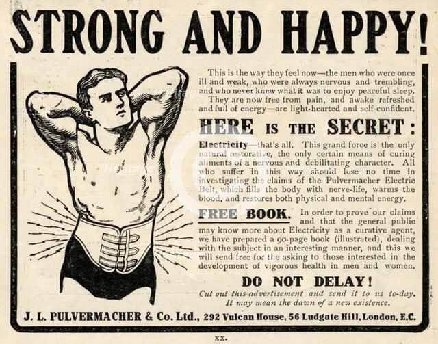 J L Pulvermacher Electric Belt, 1910s. Artist: Unknown